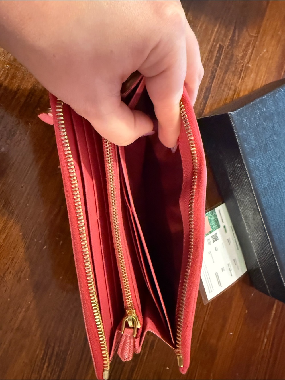 Prada Zip-Around Wallet in Vibrant Pink with Gold Hardware - Picture 10 of 12